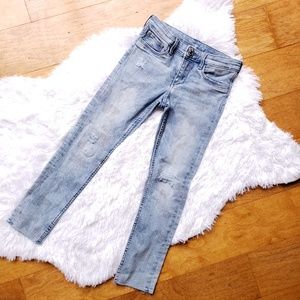 H&M distressed butterfly print jeans